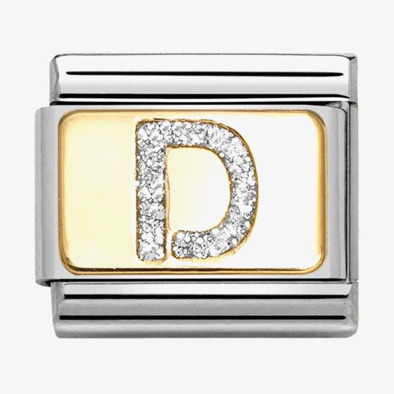 Nomination CLASSIC Silver Glitter Letter D Charm 030291/04