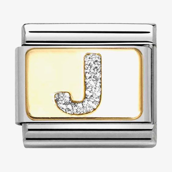 Nomination CLASSIC Silver Glitter Letter J Charm 030291/10