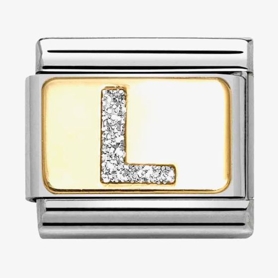 Nomination CLASSIC Silver Glitter Letter L Charm 030291/12