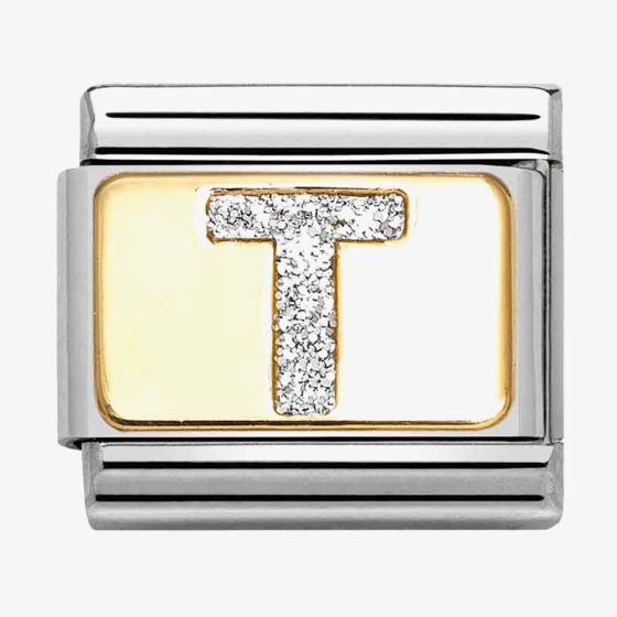 Nomination CLASSIC Silver Glitter Letter T Charm 030291/20