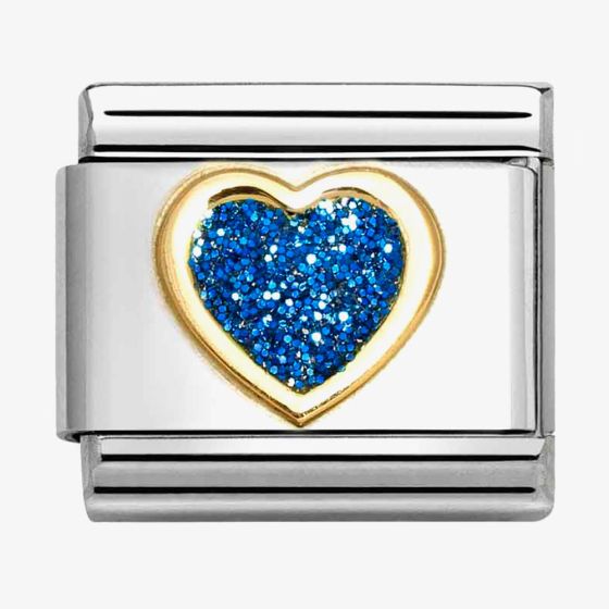 Nomination CLASSIC Blue Glitter Heart Charm 030220/07