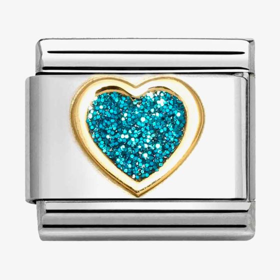 Nomination CLASSIC Turquoise Glitter Heart Charm 030220/08