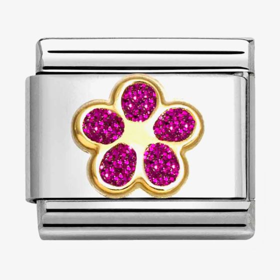 Nomination CLASSIC Pink Glitter Flower Charm 030220/17