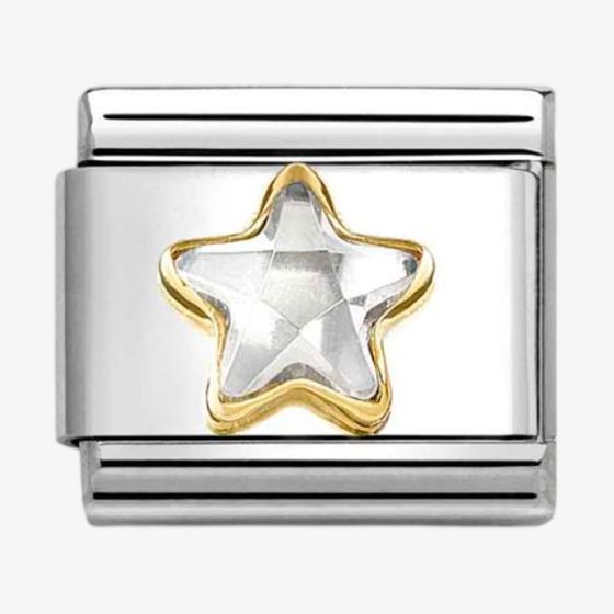 Nomination CLASSIC Gold Cubic Zirconia Star Charm 030614/010