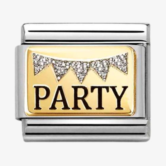Nomination CLASSIC Gold & Glitter Party Bunting Charm 030289/09*