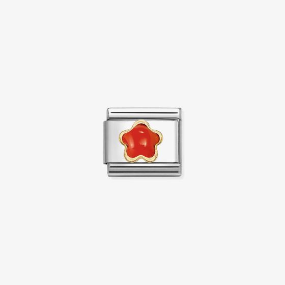 Nomination Classic Composable Link Red Coral Flower Charm 030522/11
