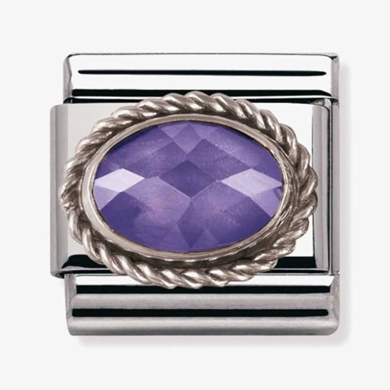Nomination CLASSIC Silvershine Ornate Settings Oval Violet Charm 330604/001