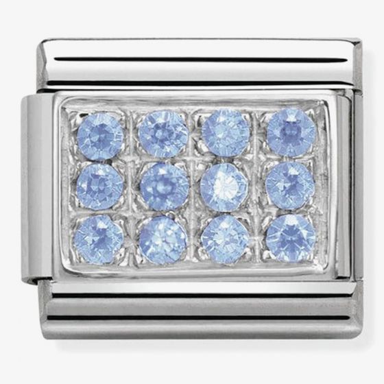 Nomination CLASSIC Silvershine Pavé Pale Blue CZ Charm 330307/05K