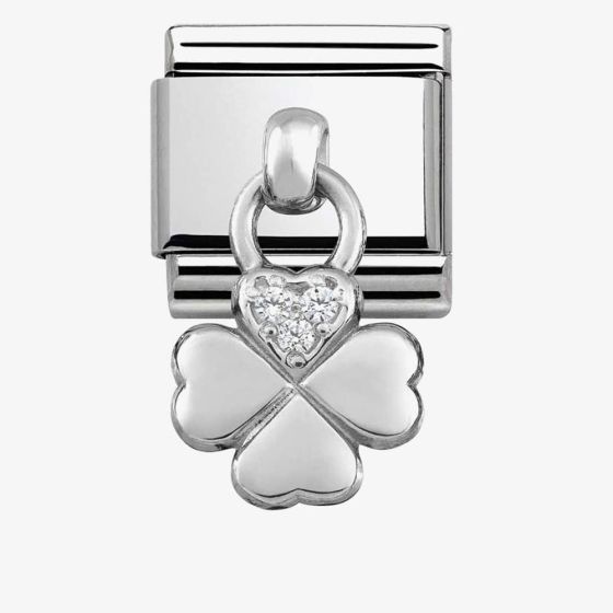 Nomination CLASSIC Silvershine Cubic Zirconia Four Leaf Clover Charm 331800/02