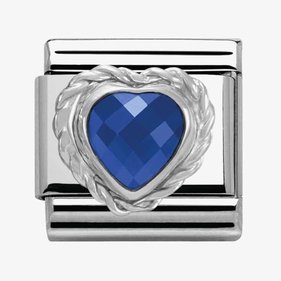 Nomination CLASSIC Silvershine Blue Faceted Hearts Charm 330603/007