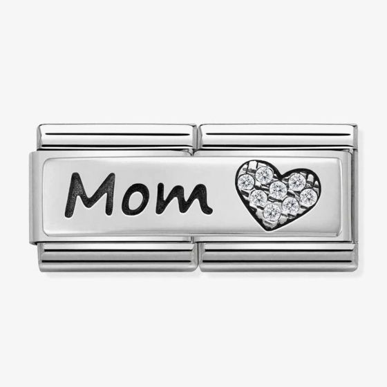 Nomination CLASSIC Silvershine Double Link Heart Mom Charm 330731/06