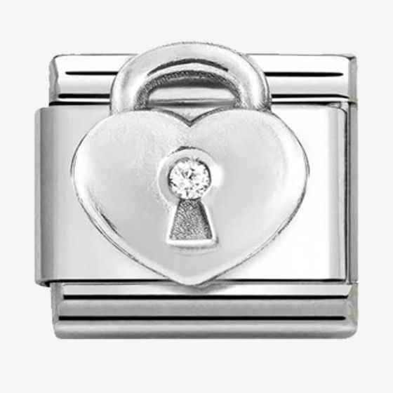 Nomination CLASSIC Silvershine Heart Padlock Charm 330311/19