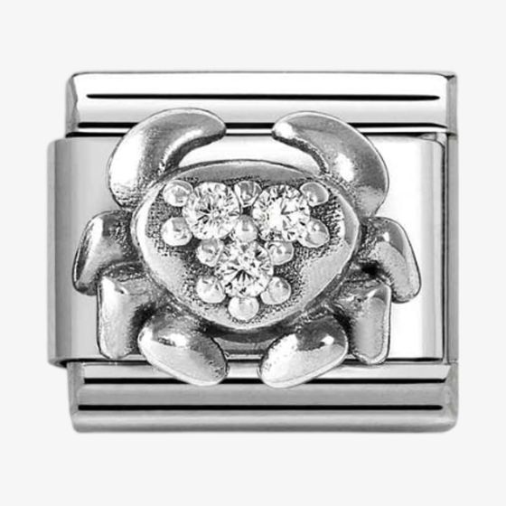 Nomination CLASSIC Silvershine Silver Cubic Zirconia Cancer Crab Star Sign Charm 330326/04*