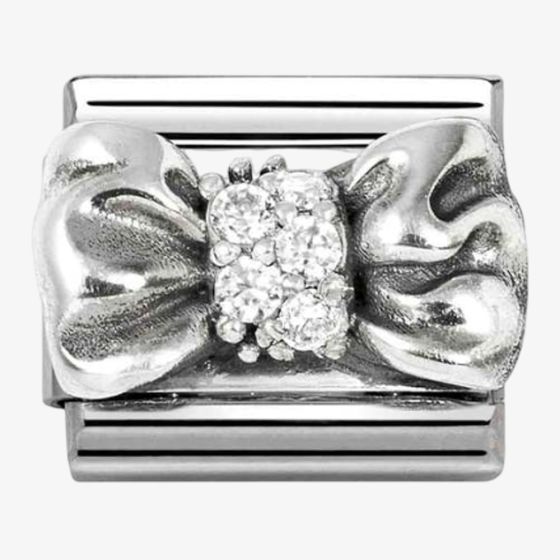 Nomination Stainless Steel & Silver Cubic Zirconia Bow Charm 330323/11