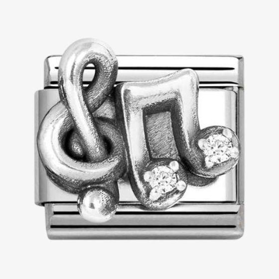 Nomination Stainless Steel & Silver Cubic Zirconia Music Note Charm 330323/12