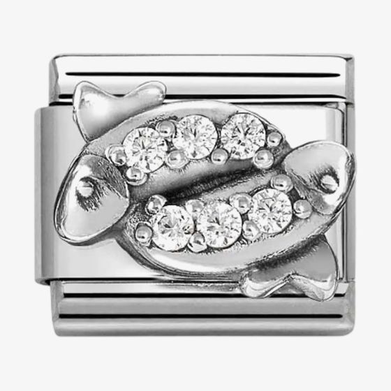 Nomination Silvershine Sterling Silver Cubic Zirconia Pisces Charm 330326/12