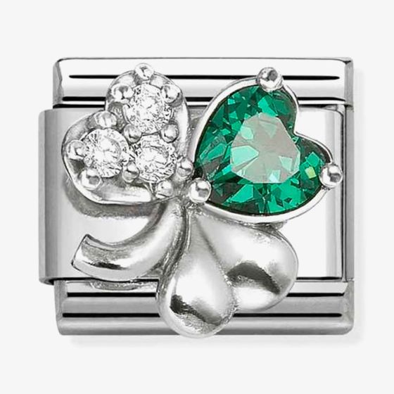 Nomination Classic Symbols Green Sparkling Clover Charm 330322/10 *