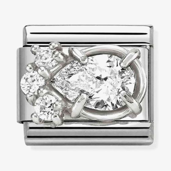 Nomination Classic White Cubic Zirconia Teardrop Charm 330329/01