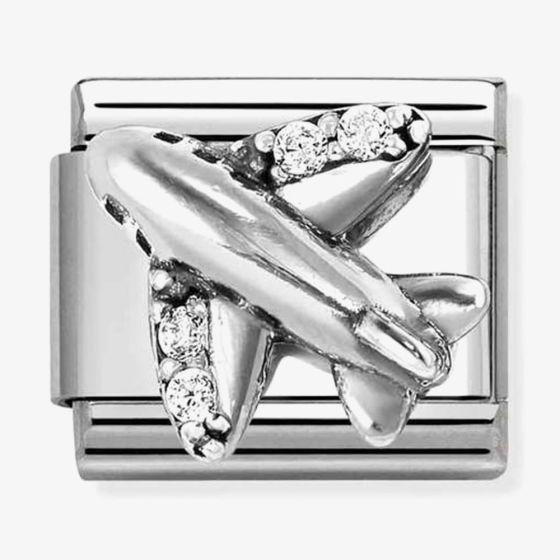 Nomination Classic Silver Cubic Zirconia Areoplane Charm 330327/19