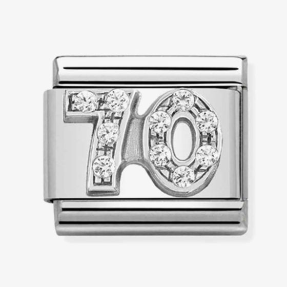 Nomination CLASSIC Composable Clear Cubic Zirconia Silver Number 70 Charm 330304/33
