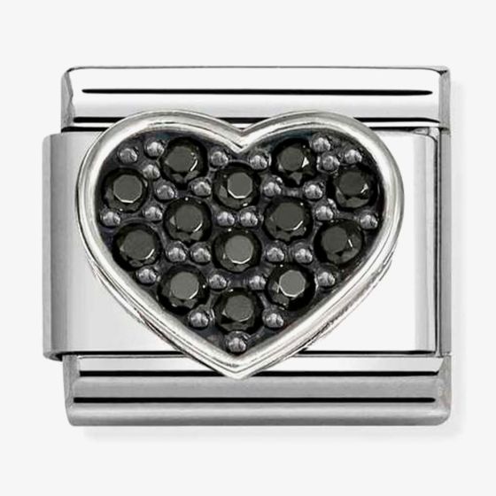 Nomination Composable Classic Black Cubic Zirconia Heart Charm 330322/27