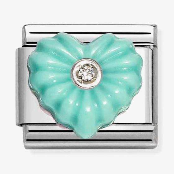 Nomination Composable Classic Cubic Zirconia Turquoise Heart Charm 330512/26