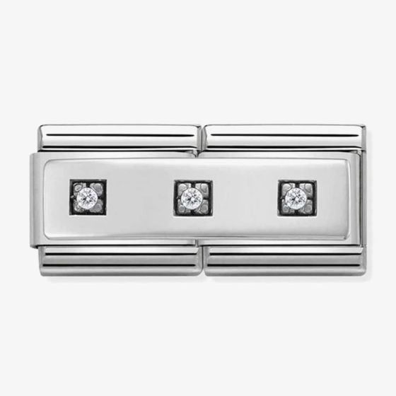 Nomination CLASSIC Silvershine Double Link Three Stones Charm 330731/01