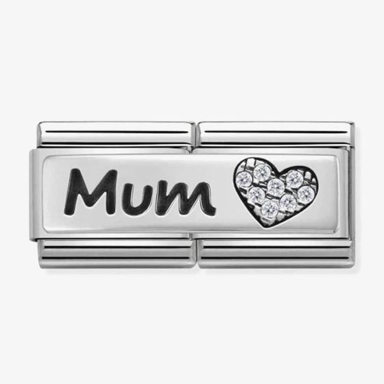 Nomination CLASSIC Silvershine Double Link Mum Heart Charm 330731/07