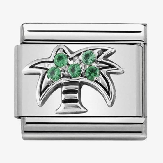 Nomination CLASSIC Silvershine Symbols Palm With Green Cubic Zirconia Charm 330304/26