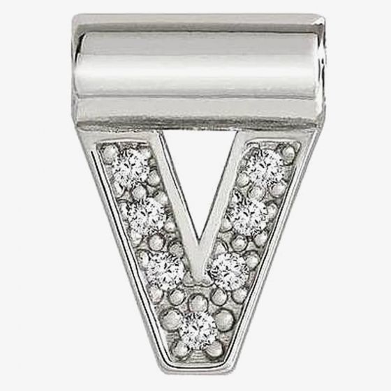 Nomination SeiMia Silver Cubic Zirconia Letter V Pendant 147115/022