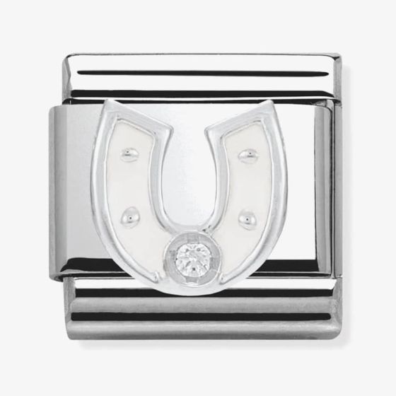 Nomination CLASSIC Silvershine White Horse Shoe Charm 330305/12