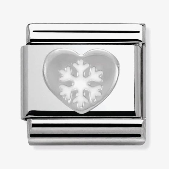 Nomination CLASSIC Silvershine Christmas Heart and Snowflake Charm 330204/02