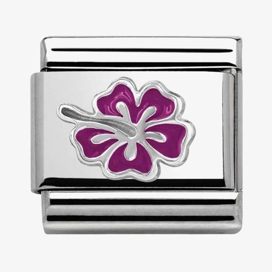 Nomination CLASSIC Silvershine Honolulu  Purple Hibiscus Charm 330202/23