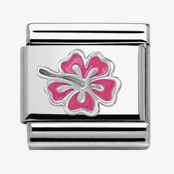 Nomination CLASSIC Silvershine Honolulu  Pink Hibiscus Charm 330202/24