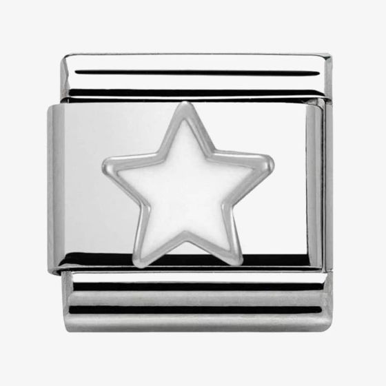 Nomination CLASSIC Silvershine Symbols White Star Charm 330202/04