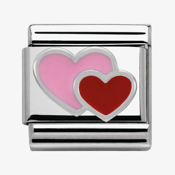 Nomination CLASSIC Silvershine Symbols Pink and Red Hearts Charm 330202/16