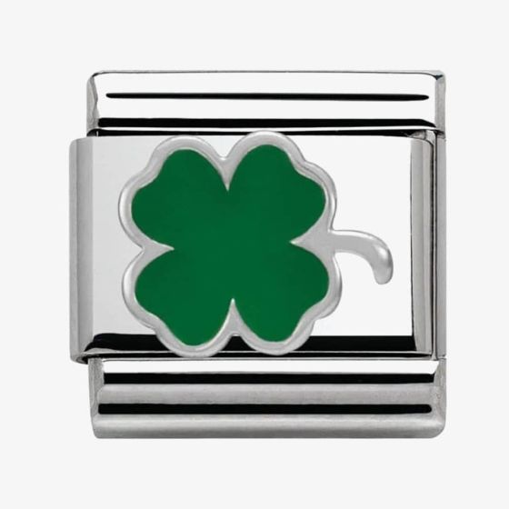 Nomination CLASSIC Silvershine Symbols Green Clover Charm 330202/12