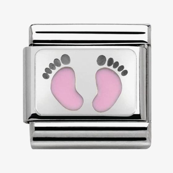 Nomination CLASSIC Silvershine My Family Pink Baby Feet Charm 330208/14