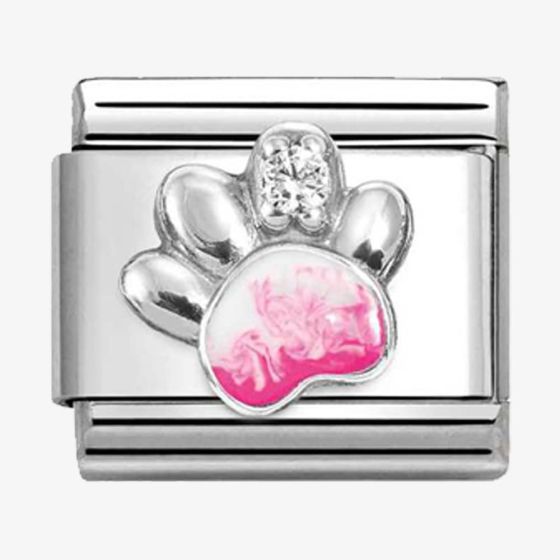 Nomination CLASSIC Silvershine Pink Paw Print Charm 330321/13