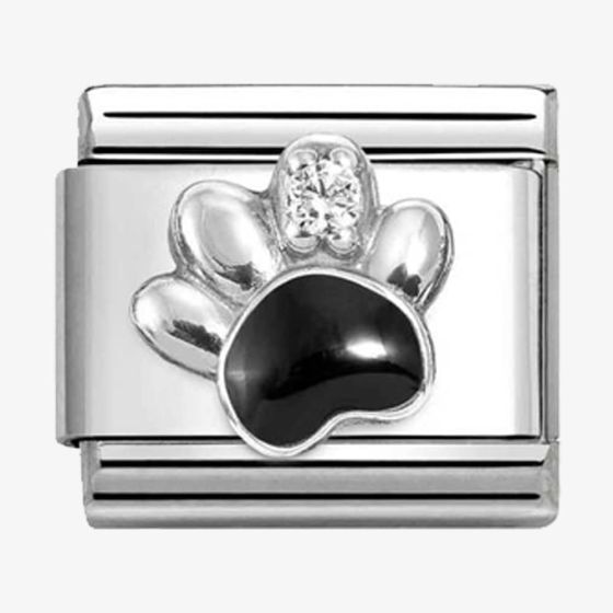 Nomination CLASSIC Silvershine Black Paw Print Charm 330321/12