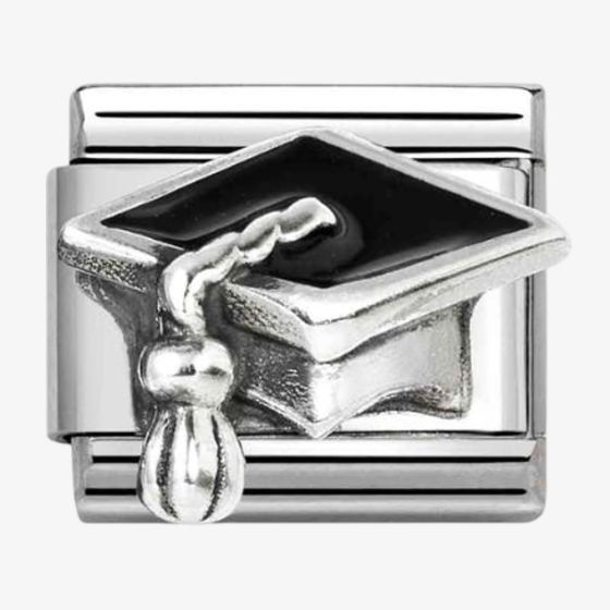 Nomination Stainless Steel & Silver Black Graduation Hat Charm 330204/32
