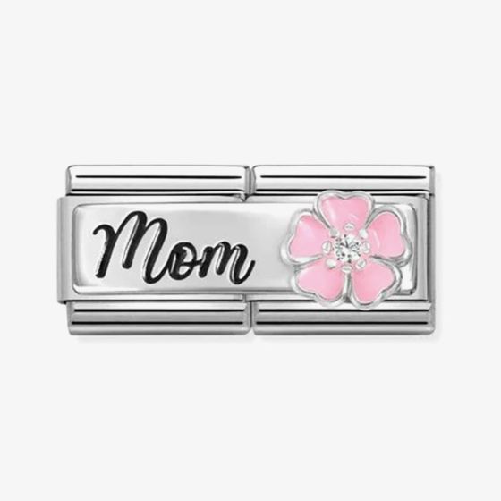 Nomination Double Link Pink Flower Mom Charm 330734/20
