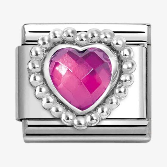 Nomination CLASSIC Fuschia Faceted Heart Charm 330606/030