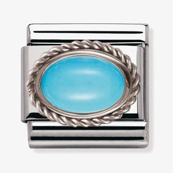 Nomination CLASSIC Silvershine Ornate Settings Turquoise Charm 330503/06