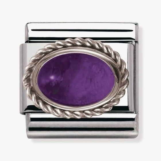 Nomination CLASSIC Silvershine Ornate Settings Amethyst Charm 330504/02
