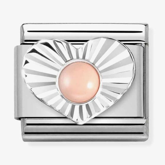 Nomination CLASSIC Composable Pink Coral Heart Fluted Bezel Charm 330508/10
