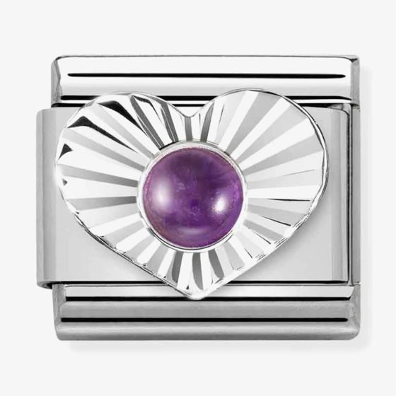 Nomination CLASSIC Composable Amethyst Heart Fluted Bezel Charm 330508/35