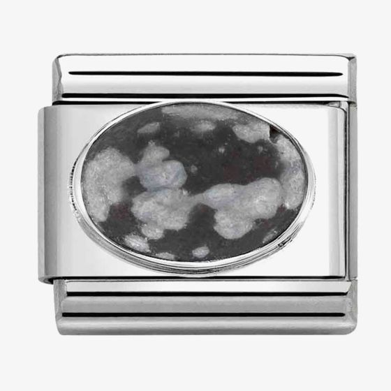 Nomination CLASSIC Hard Stones Matte Black Grey Obsidian Stone Charm 330510/44