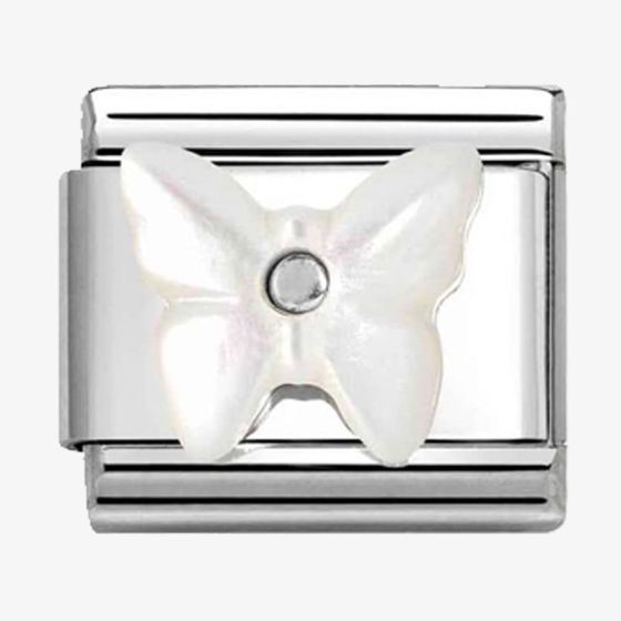 Nomination CLASSIC Silvershine White Mother Of Pearl Butterfly Charm 330509/13
