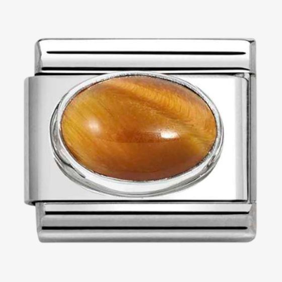 Nomination Stainless Steel & Silver Tiger Eye Stone Charm 330510/41